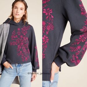 NWT Anthropologie Waverly Embroidered Hoodie